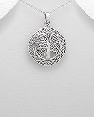 Pandantiv copacul vietii si simbol celtic din argint 17-1-i61237