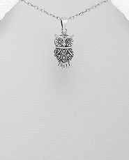 Bufnita bijuterie pandantiv din argint cu marcasite 17-1-i62332