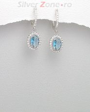 Cercei din argint si cubic zirconia bleu 11-1-i39101B