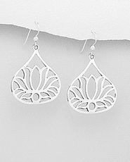 Cercei floare lotus argint 11-1-i64507