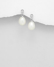 Cercei din argint cu perle de cultura 11-1-i5722