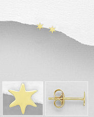 Cercei mici steluta din argint placati cu aur 11-1-i59467