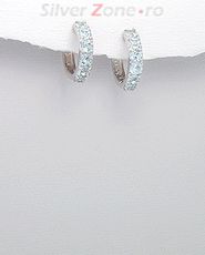 Cercei verigi din argint cu topaz bleu 11-1-i39430