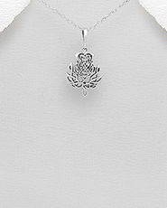 Bijuterie ciulin celtic simbol Thistle: pandantiv din argint 17-1-i61381