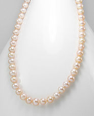 Colier cu perle piersic de cultura si argint 14-1-i2222P
