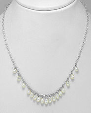Lantisor din argint cu perle mici albe de cultura 14-1-i64469
