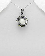 Pandantiv coroana din argint cu perla de cultura 17-1-i57328