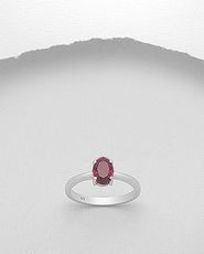 Inel din argint cu zirconia rosu 12-1-i51162