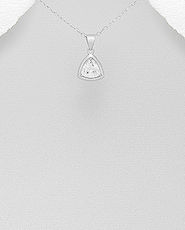 Pandantiv mic triunghi din argint cu zirconia 17-1-i61135A
