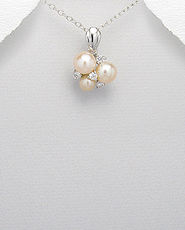 Pandantiv din argint cu perle piersic 17-1-i5316P