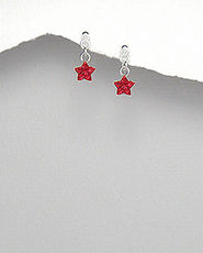Stele rosii mici cercei din argint 11-1-i64420